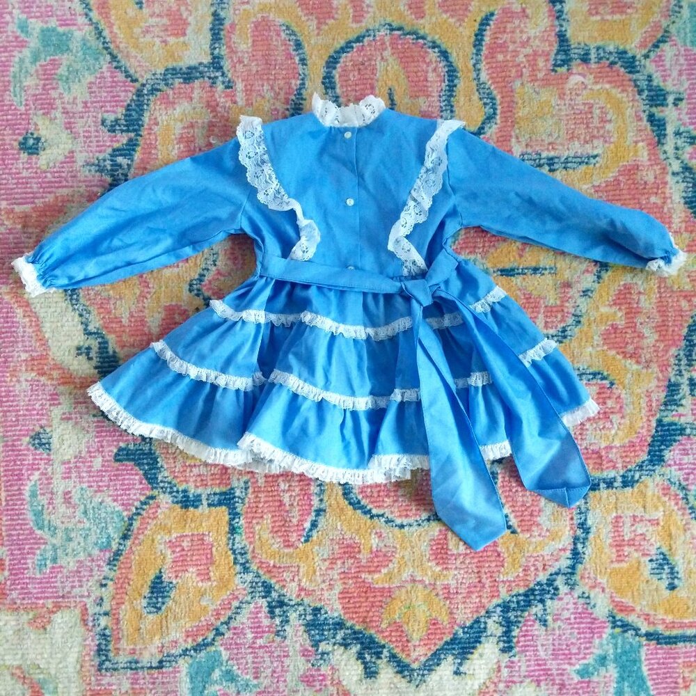 Precious Prairie Vintage 4T Baby Blue Girl's Dress Mini World